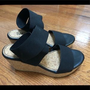 Splendid Black Wedges, Size 6.5